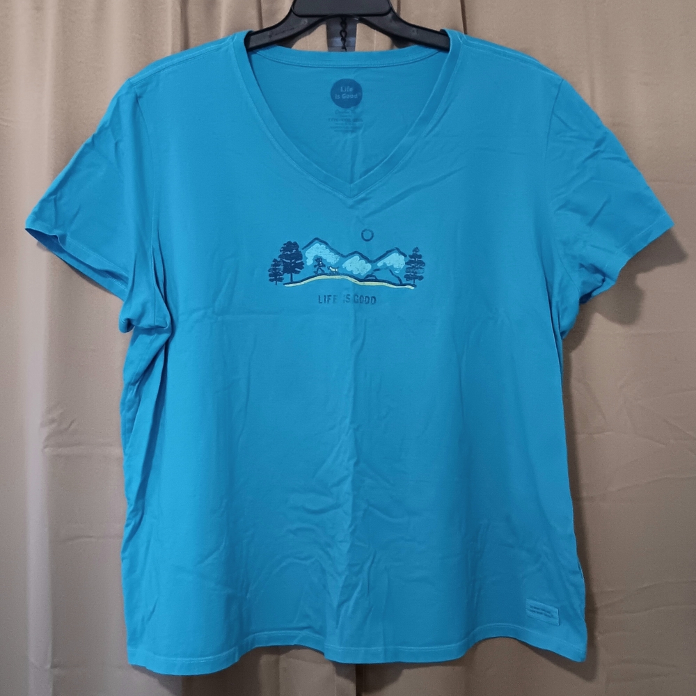 Life is Good Women's Blue Graphic Tee